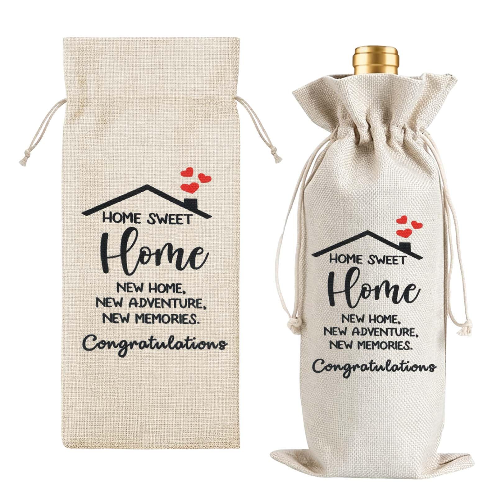 Muiltvoe Funny Retirement Gifts for Women Men, Wine Gift Bag for Colleagues Leaving Present, New Job Farewell Goodbye Gifts, Linen Drawstring Wine Bottle Bag for Anniversary Housewarming Keepsake