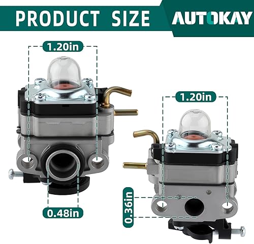 Miniatura 5 de AUTOKAY Carburador 753-06258A para MTD 75306258A Ryobi RY252CS RY253SS RY251PH RY254BC 2 ciclos 25ccTrimmer Craftsman Cultivator 316299372 316773800