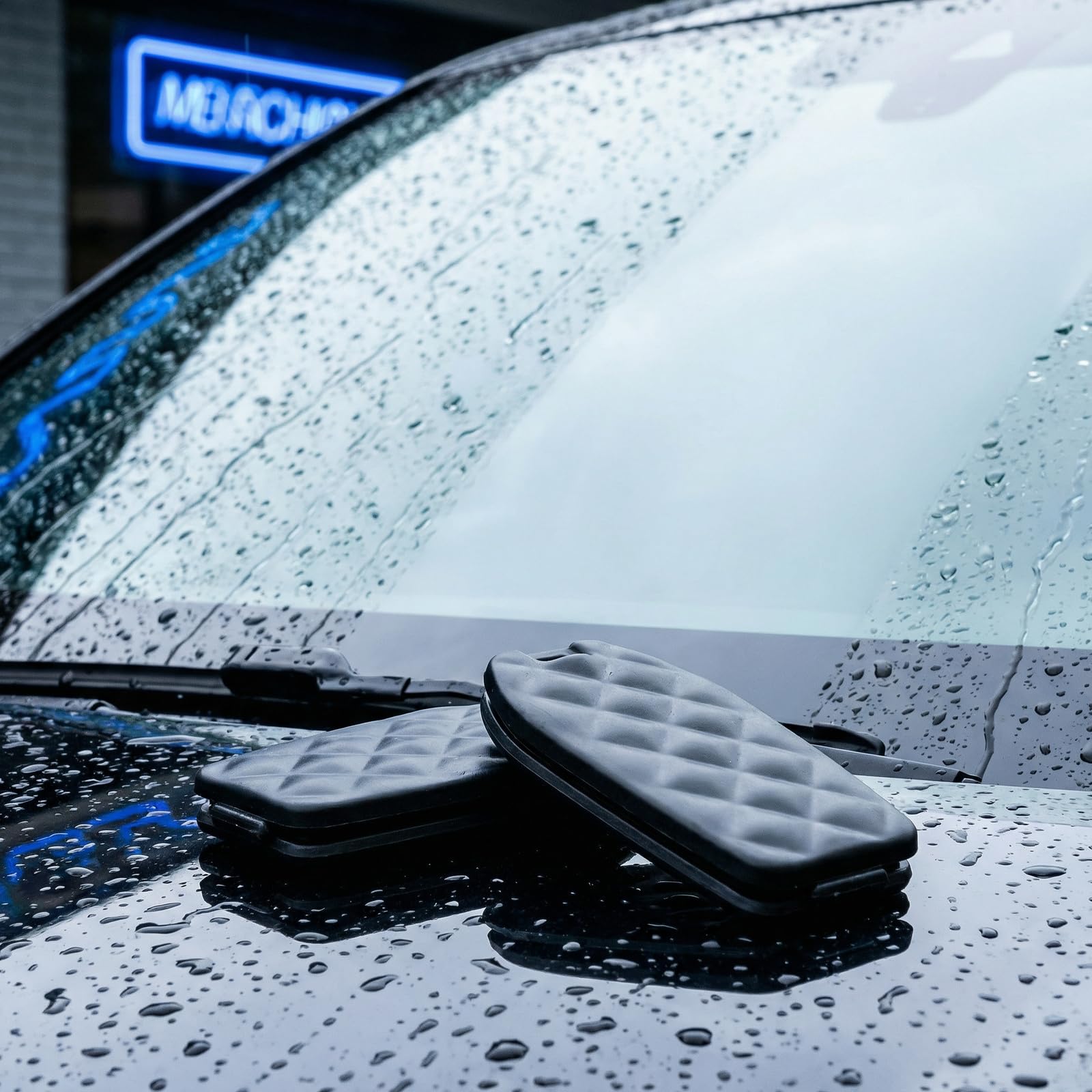 Set di riparazione per tergicristalli e spazzole tergicristalli, universale, per auto, con motivo a diamante, colore nero