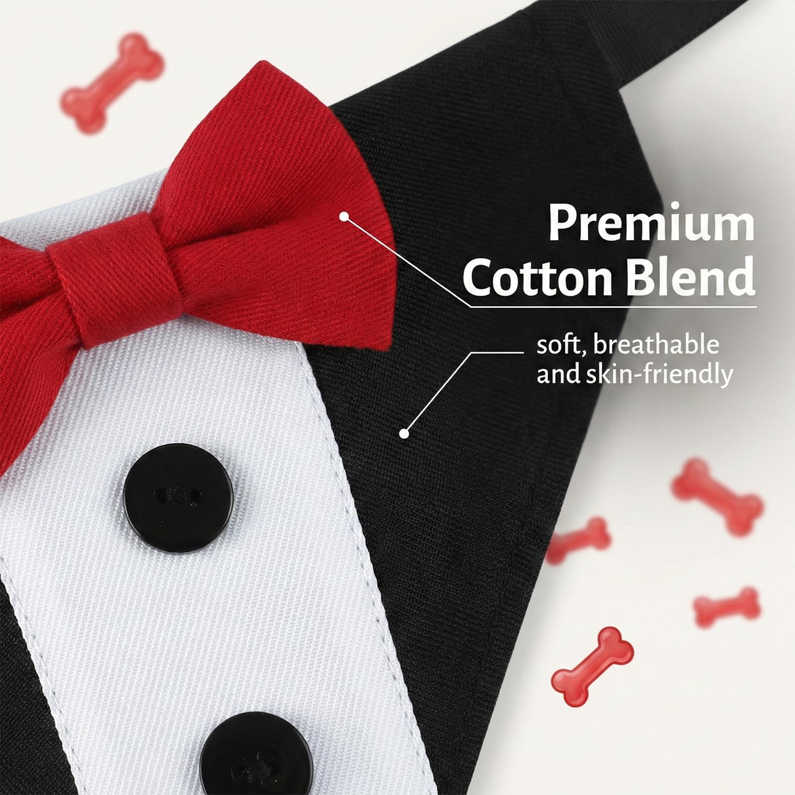 Bandana da Smoking per Cani Collare Bandana da Matrimonio Formale per Cani, Triangolare per Bandana, per Medio, Grande per Matrimoni, Feste, Compleanno, M, rosso