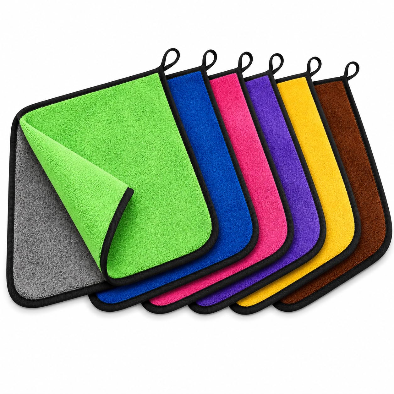 500 GSM Microfiber Car Cleaning Cloth Set - Extra Thick & Super Absorbent Towels for Bike & Car Detailing, Interior & Exterior (40x30 cm, Multicolour, Pack of 6)-image-19