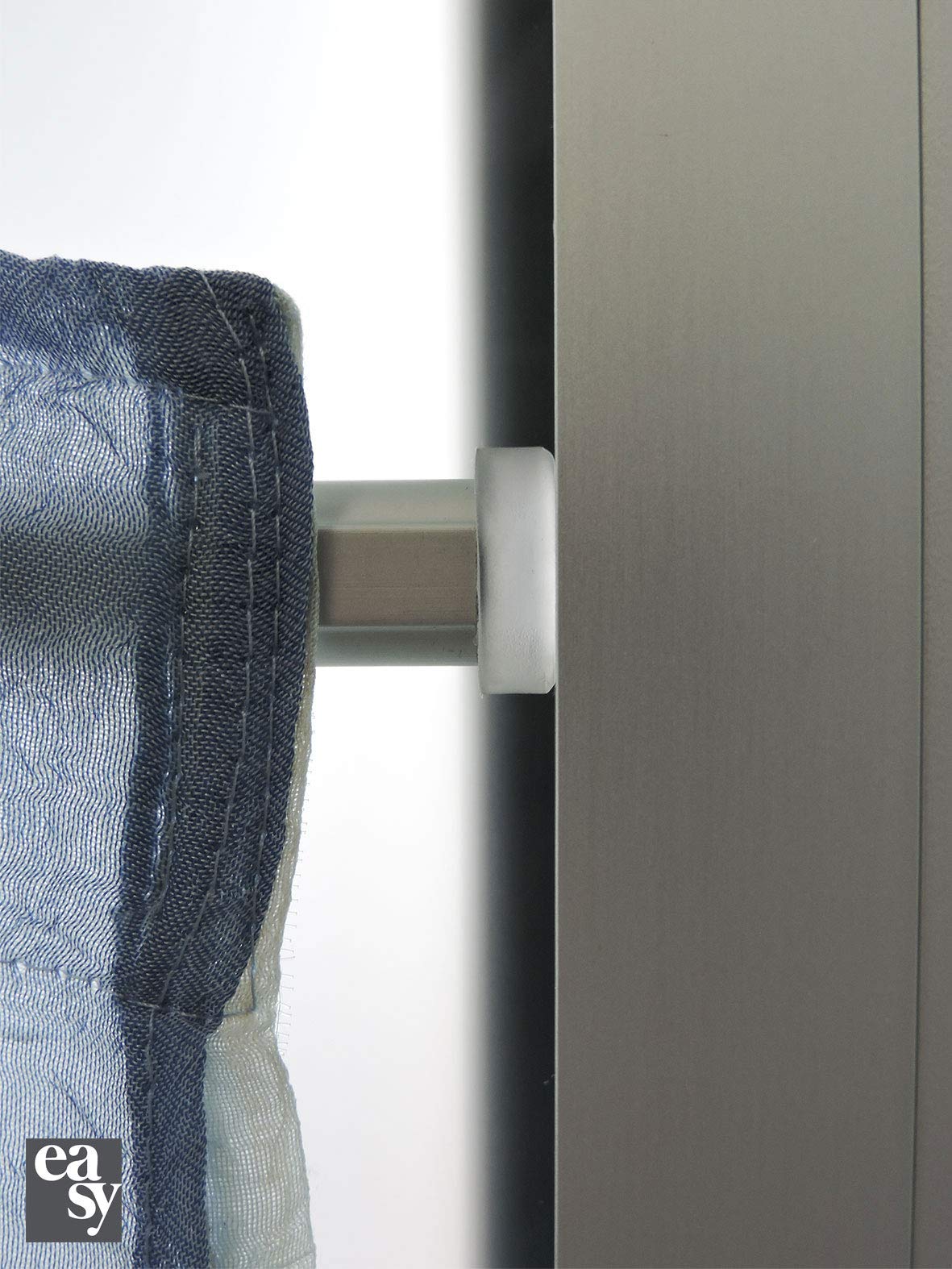 BACCHETTA A MOLLA DIAMETRO 13 MM ALLUMINIO VERNICIATO BIANCO ESTENSIBILE CM 39-60