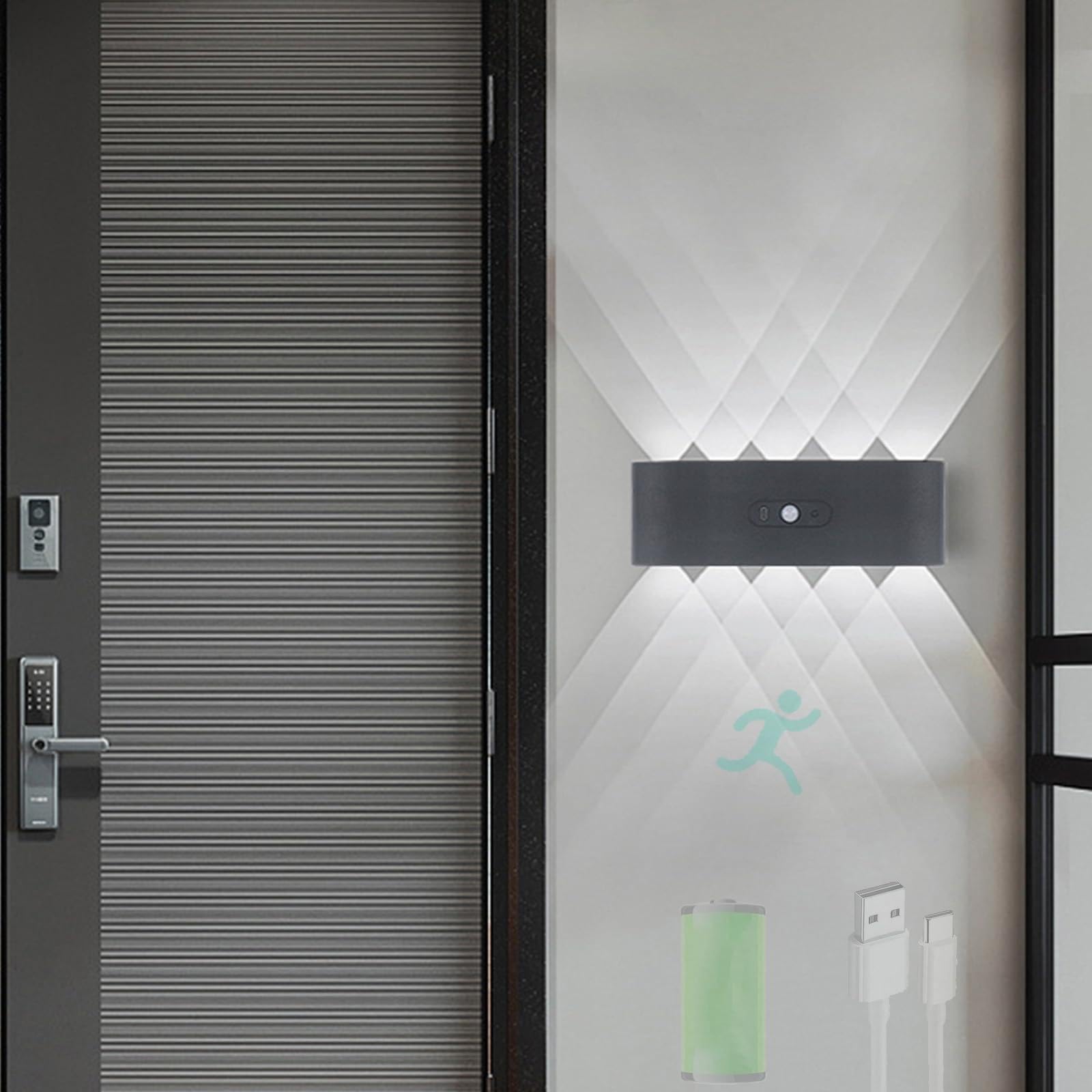 Apliques de pared LED modernos con sensor de movimiento e iluminación magnética 8