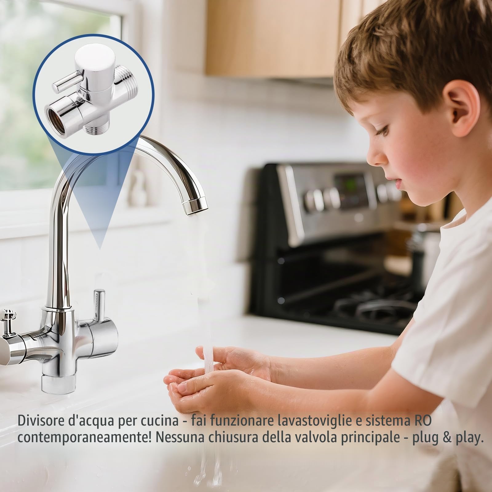 Deviazione Doccia 3 Vie in Ottone Cromato, Adattatore a T, valvola per Braccio Doccia con Sigillo in Gomma, Facile da installare, 1 Ingresso Acqua, 2 uscite, Compatibile con Doccia Fissa e d