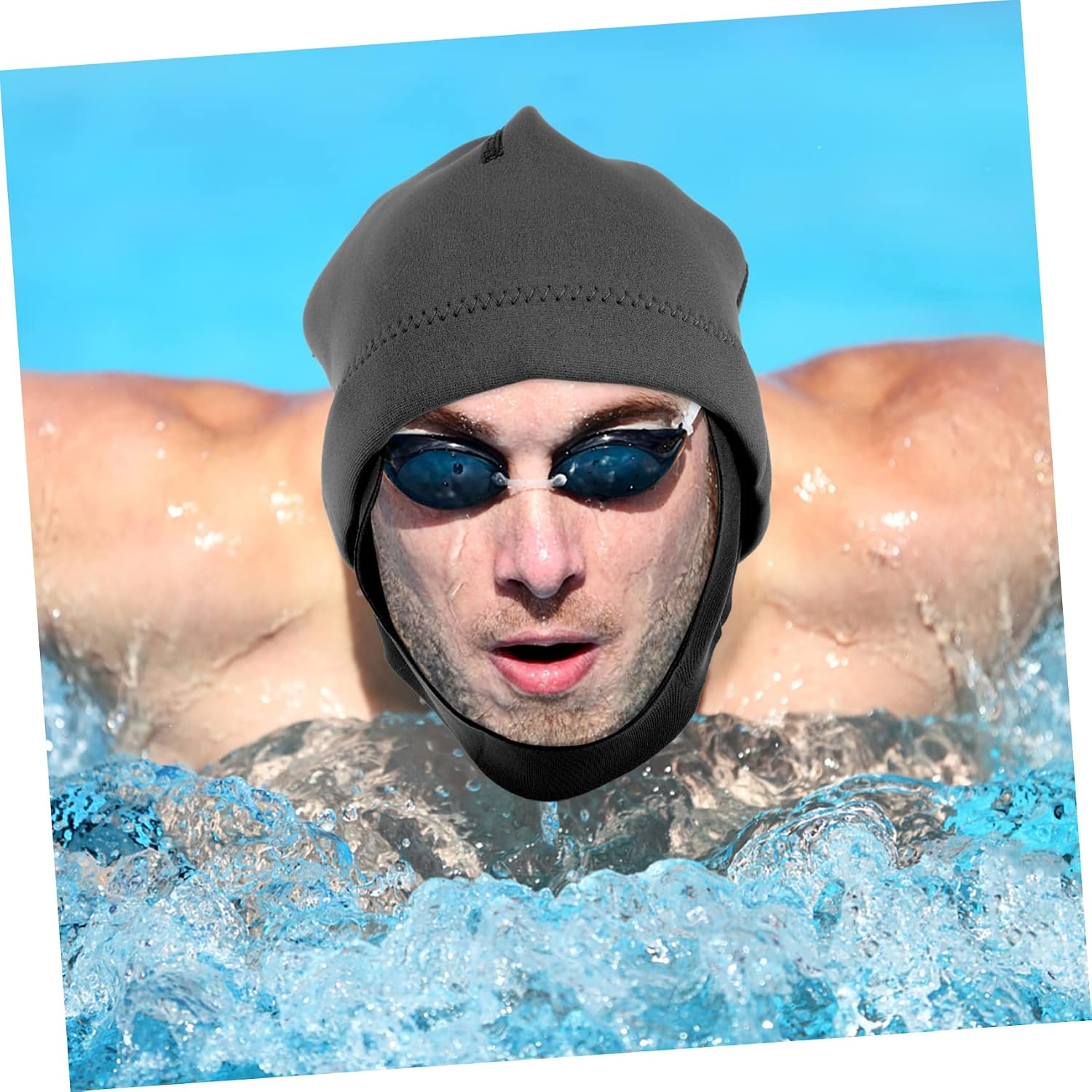 Scuba Diving Gear Men's Thermal Snorkeling Cap Neck Flap and Chin Strap