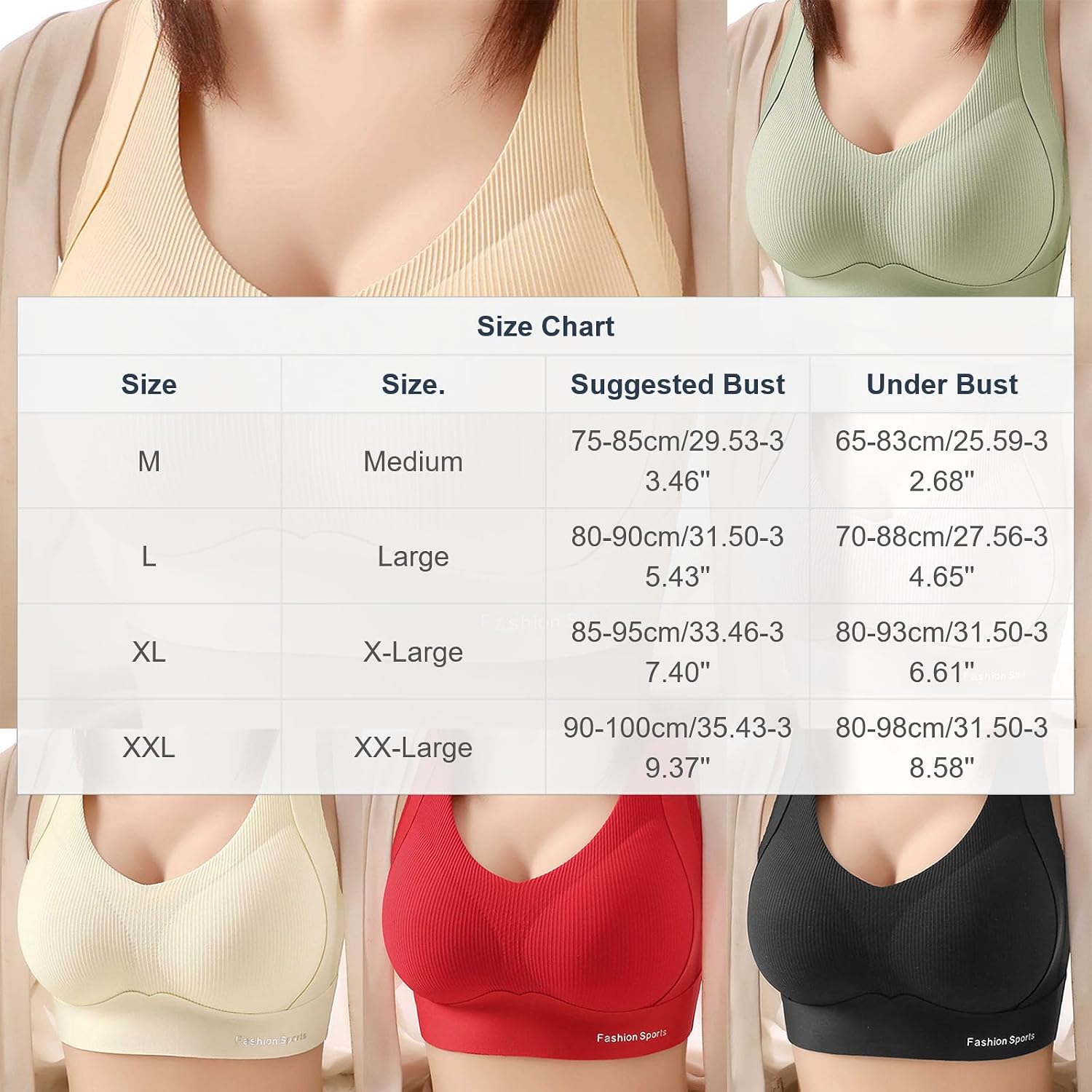 Womens Wireless Sports Bra Supportive Seamless Full Coverage Push Up Bralettes Comfortable Everyday Tshirt Bras
