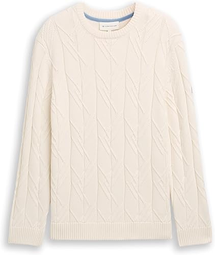 TOM TAILOR 1048736 Suéter pulóver, 10348-Gardenia White, XXL para Hombre