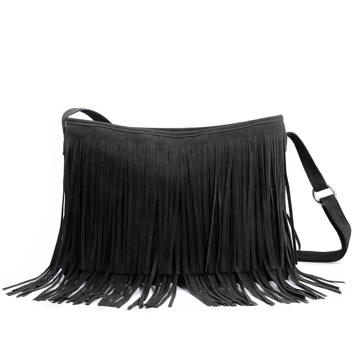 Hoxis Tassel Faux Suede Leather Hobo Cross Body Shoulder Bag Womens Sling Bag