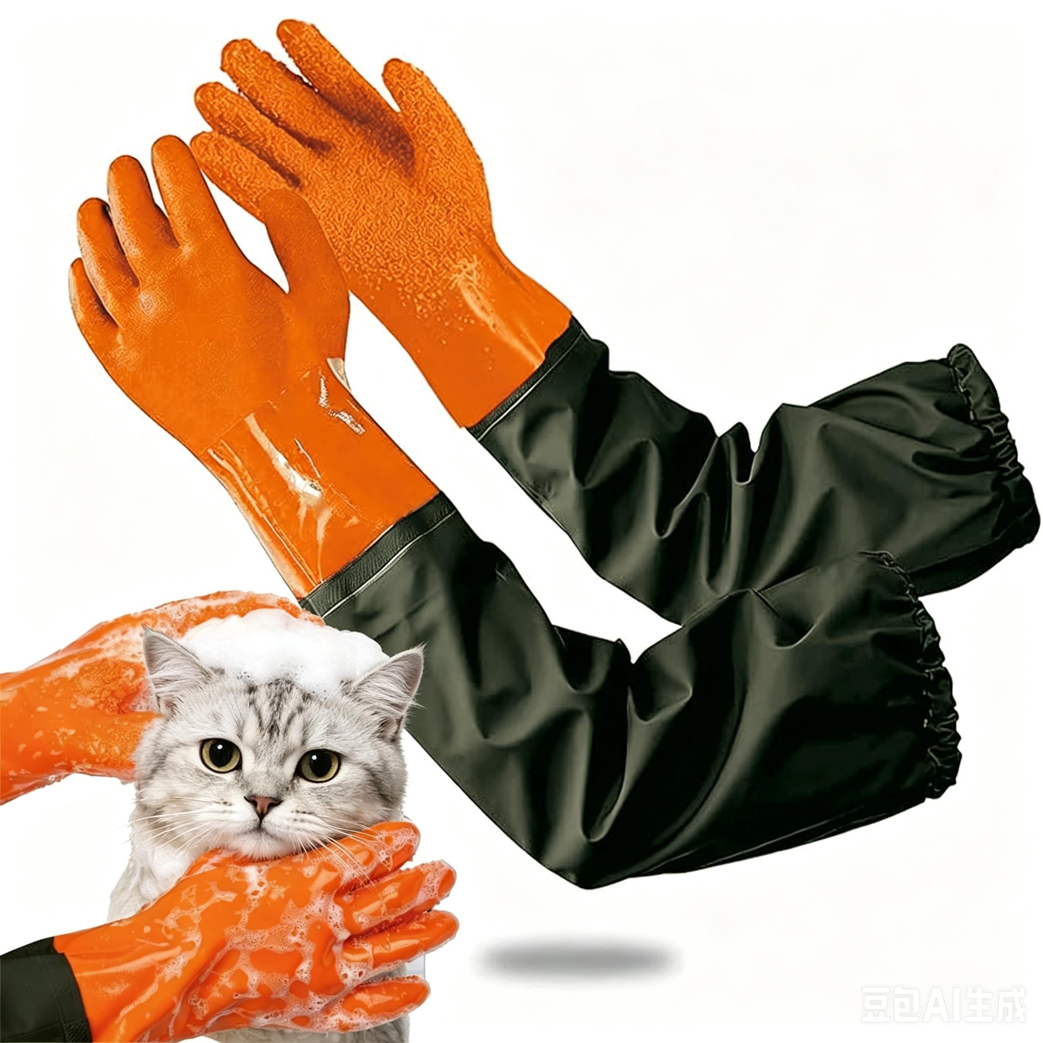 Gants de toilettage pour chat YOFANG brosse poil long court