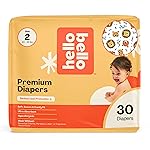 Hello Bello Diapers, Size 2 (10-16 lbs) Wild Cats, 30 Count of Premium Disposable Baby Diapers, Hypoallergenic with Soft, Cloth-Like Feel