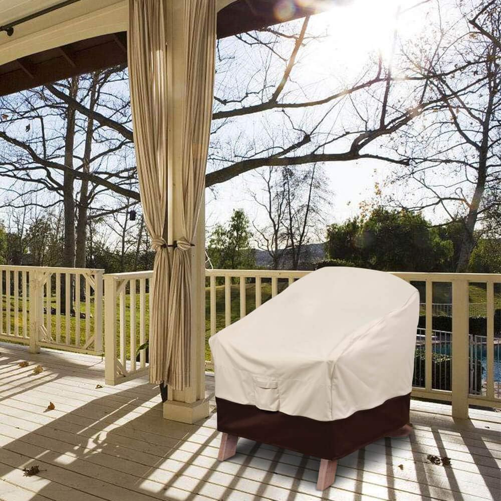 Vailge Patio Adirondack Chair Covers, Heavy Duty Patio Chair Cover, Waterproof Outdoor Lawn Patio Furniture Covers (Standard - 2 Pack, Beige & Brown) : Patio, Lawn & Garden