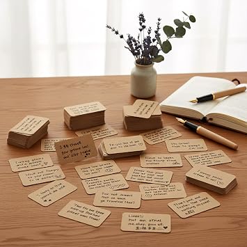 100 Pcs Blank Flash Cards Craft Words Hard Cardstock Message Card for Business Learning Study Painting DIY Memory Note Gift Tags Greetings Invitations(Brown)