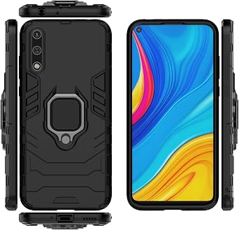 Case for Huawei Y8p Case Cover,Magnetic Car Mount Bracket Shell Case for Huawei Enjoy 10S AQM-AL00 AQM-TL00 / Y8p 2020 AQM-L01A AQM-L21 AQM-L21A AQM-LX10 / P Smart S AQM-LX1 Case Black