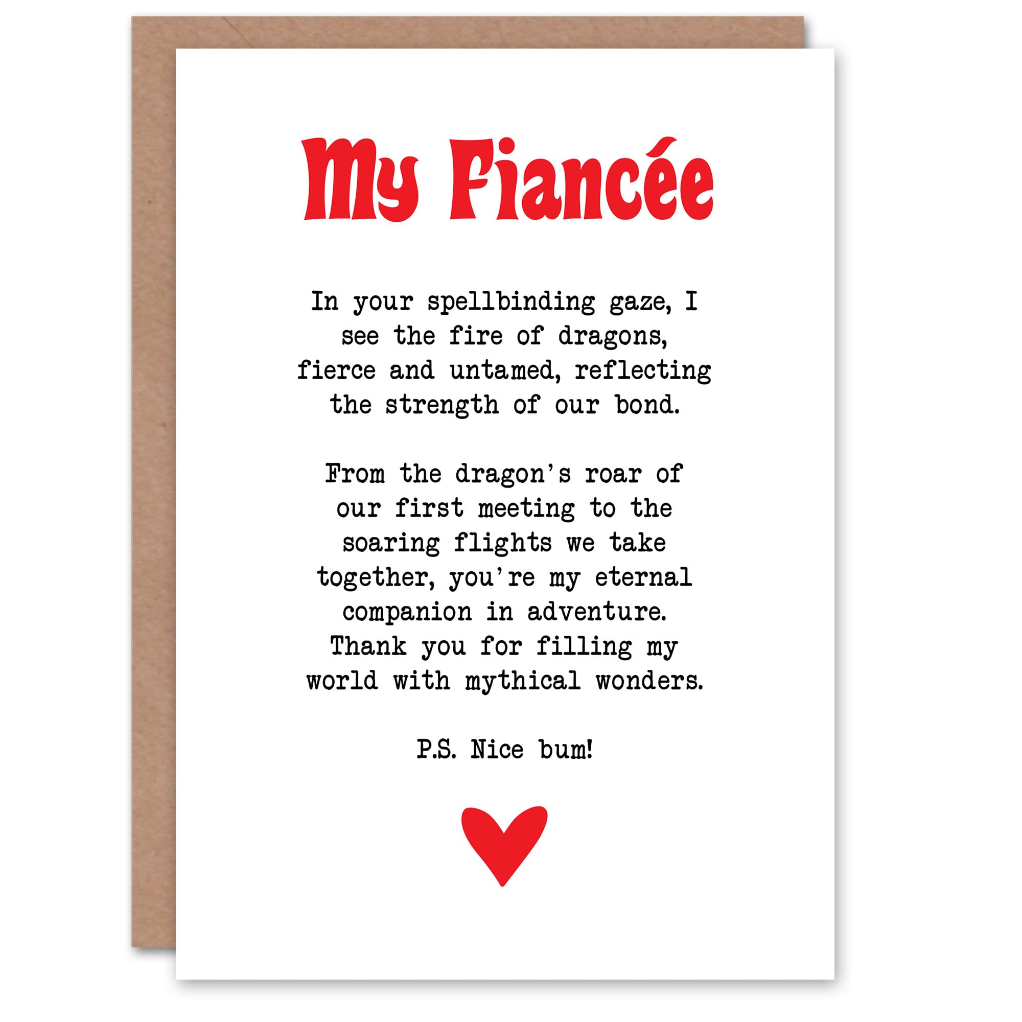 Artery8 Greeting Card Love Poem Role Play Game Nerd Fiancée Romantic For Her Woman Valentine's Day Card