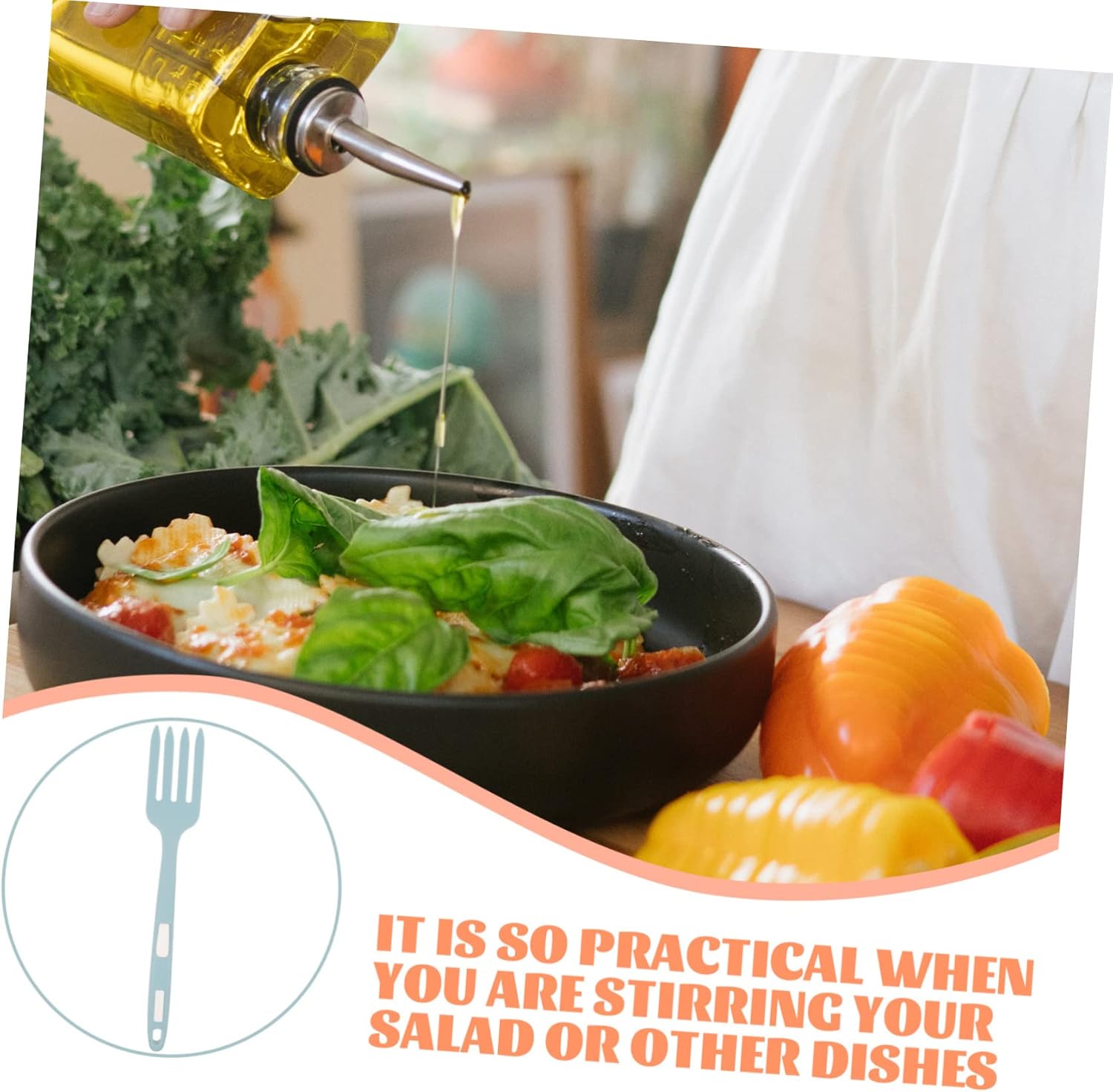 Dinner Forks, Silicone Cooking Fork Serving Forks Baking Cooking Silicone Forks for Cooking Pasta Serving Fork Pasta Ladle Italian Pasta Small Forks Spaghetti Spoon Fork