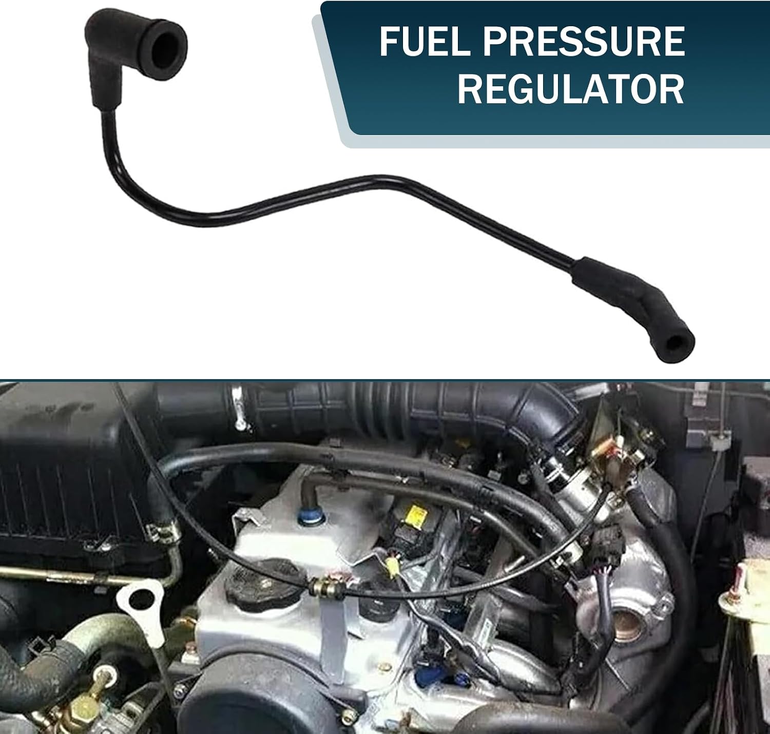 leechio 1 PC Fuel Pressure Regulator Vacuum Line Tube, Bendable High Temperature Resistant Hose Vacuum Hose, for 1999-2005 GMC Chevrolet Silverado Series 4.8L 5.3L 6.0L Engine Replaces17113556 (Black)