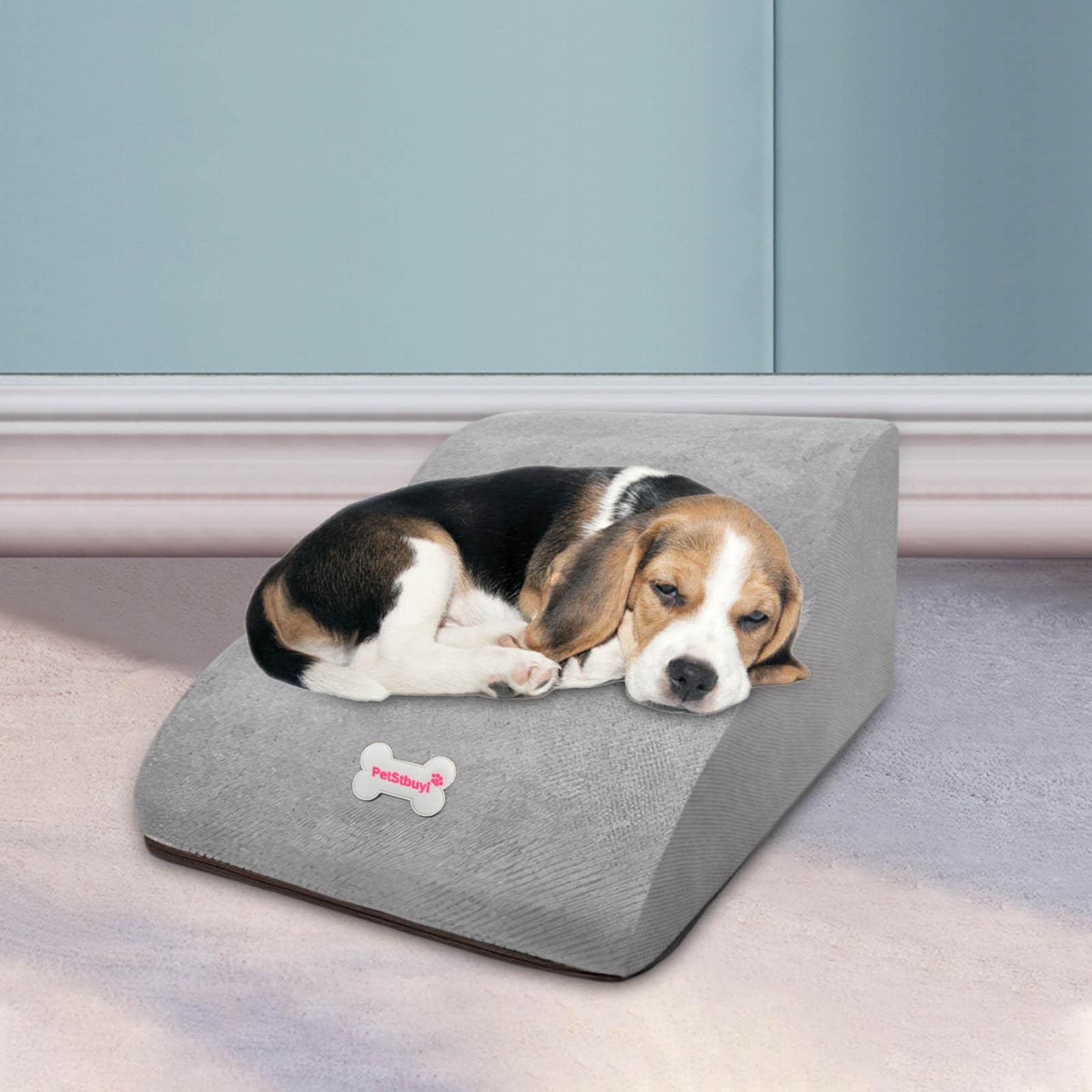 Colcolo Escalera para Perros pequeños, rampa para Perros de Espuma de Alta Densidad para sofá Inferior de Superficie Antideslizante, Escalera para, Gris