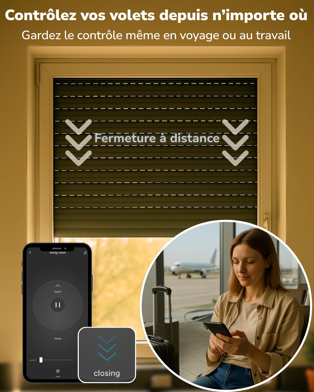 LoraTap Module Interrupteur Volet Roulant WiFi 0–100% AC 4 fils 300W