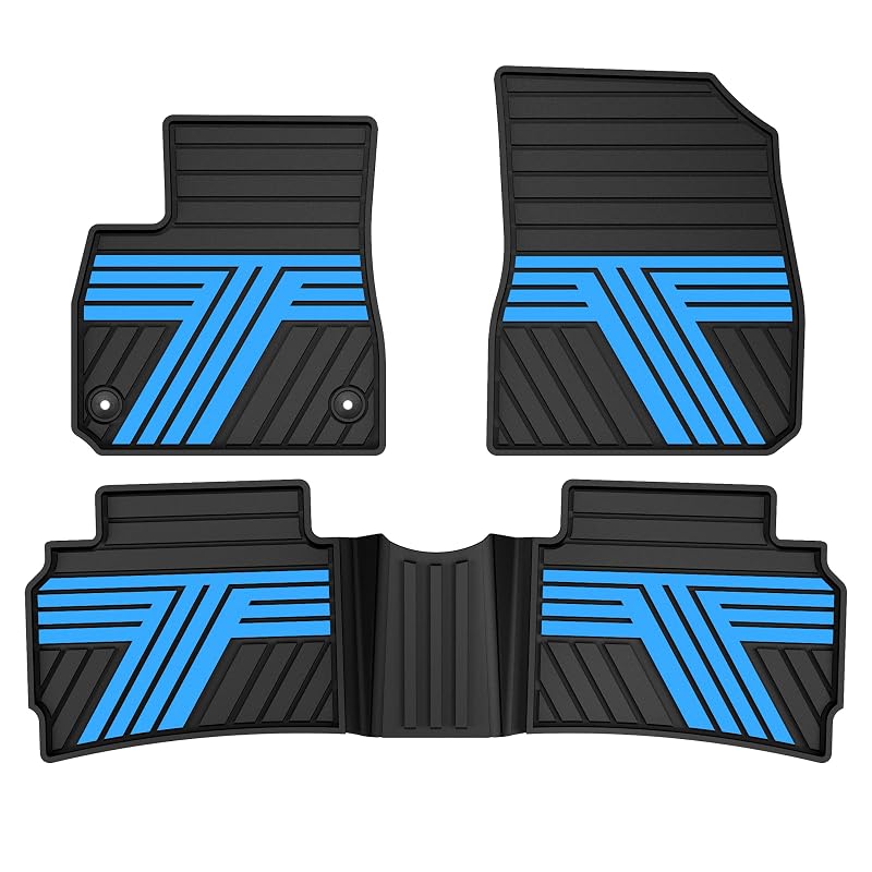 Tapetes Automotivos de Borracha TTX LIGHTING para Chevy Malibu 2016–2025 Preto e Azul