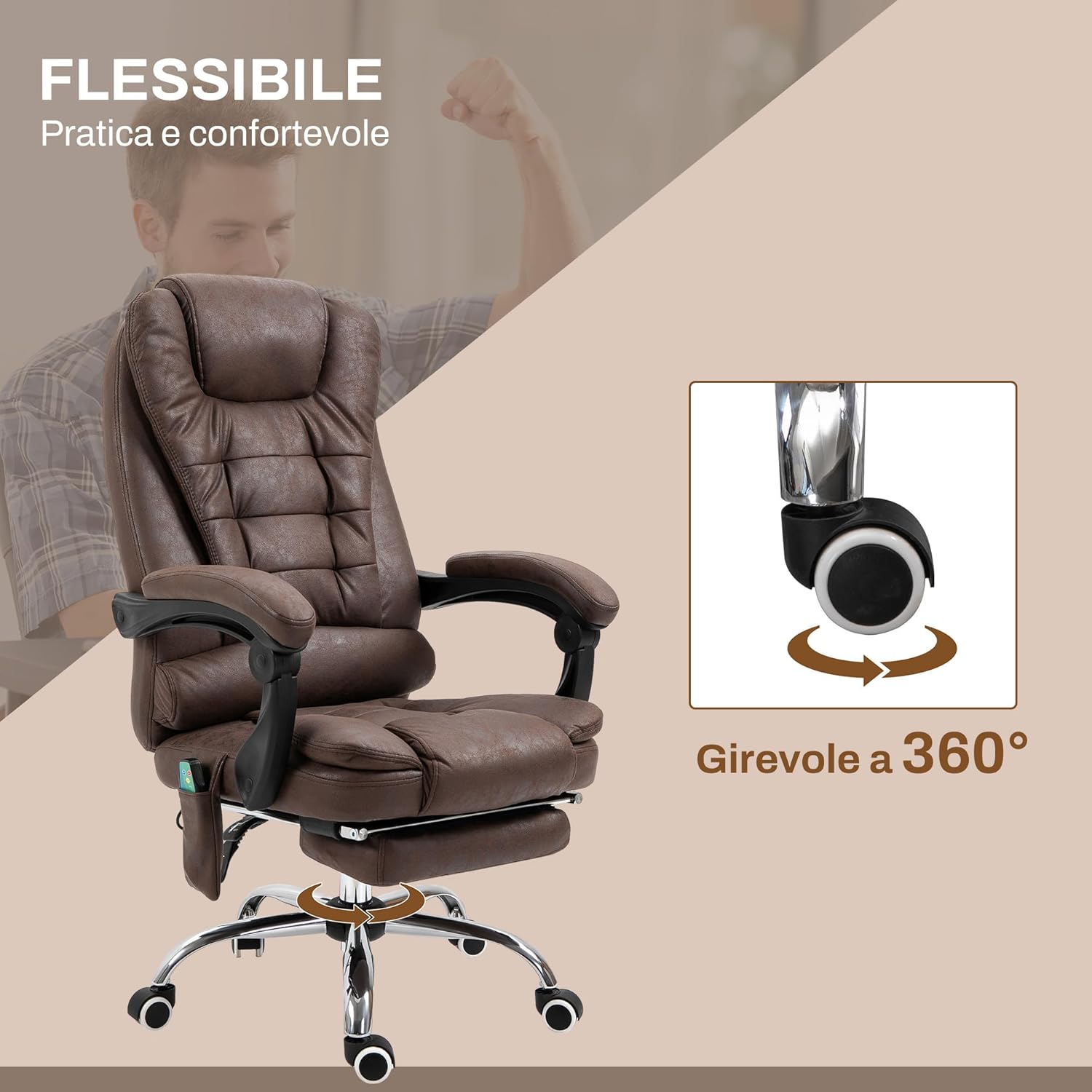 Chair reclining function and footrest
