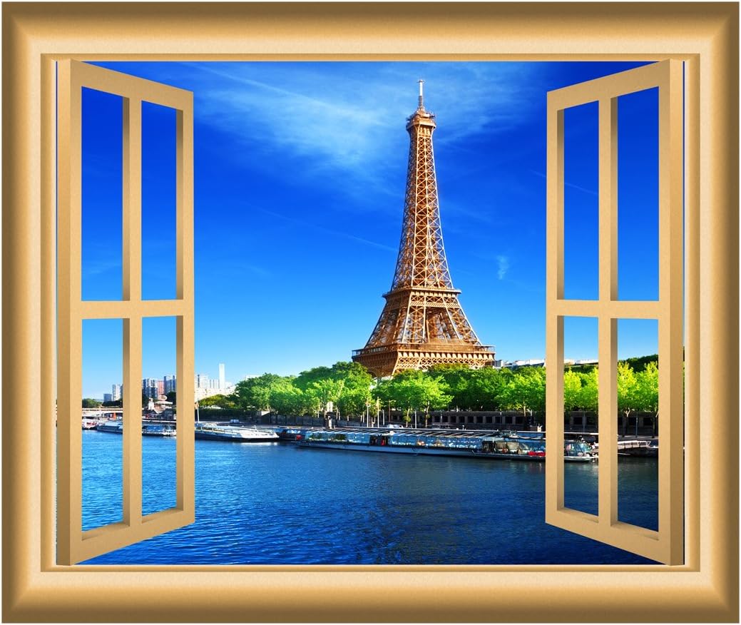 Eiffel Tower Wall Sticker Paris Window Decal Peel and Stick