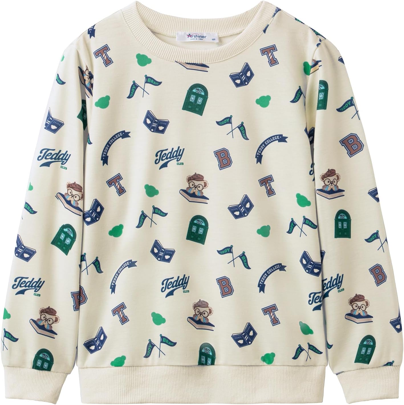 Arshiner Toddler Boy Crewneck Sweatshirt Long Sleeve Pullover Graphic Shirts for Kid Fall Tops Tees 2-10 Years