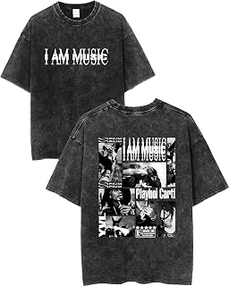 Playboi Rapper Carti Shirt I Am Music Album Vintage Oversized Tee Summer Sport Soft Short Sleeves Shirts for Mens Womens Fans