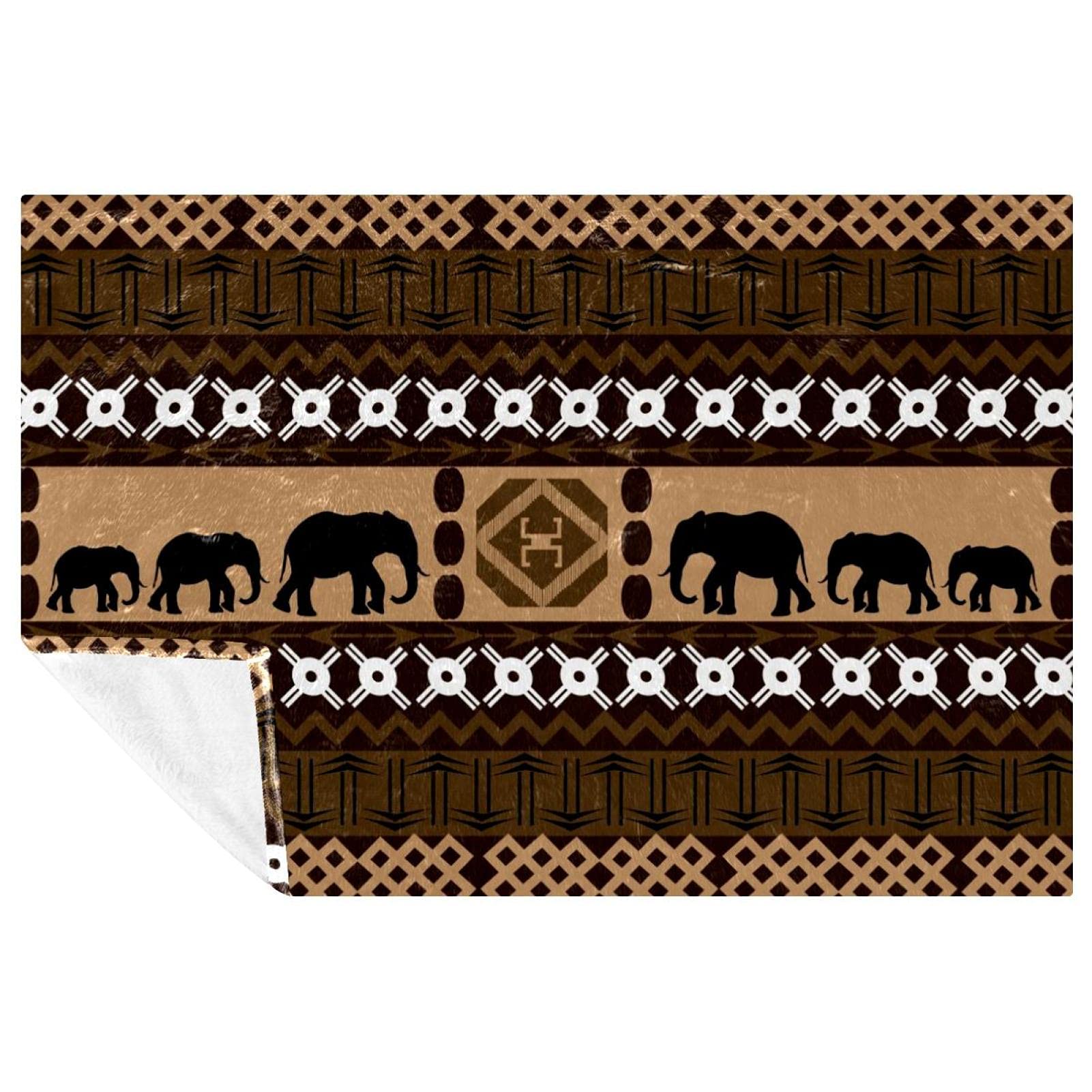 Couverture douce motif africain plaid de lit et canapé 150x100 cm