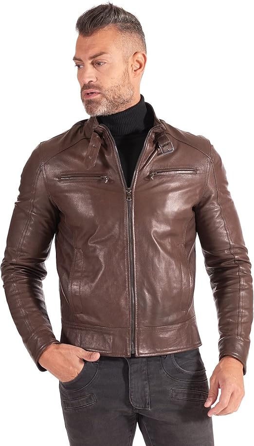 dark tan leather jacket