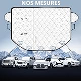 Autreykorn Car Windscreen Cover, Snow, Ice, Frost Protection Anti-Theft, 5 Magnets, Portable Storage Bag, Universal Fit, 193 x 157 x 126 cm (Silver) - 7