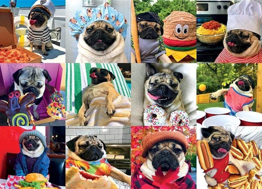WYBFLF 1000 Piece Adult Jigsaw Puzzle Wooden Jigsaw Toy Doug Pug Life Modern Home Decoration Festival Gift Intellectual Game