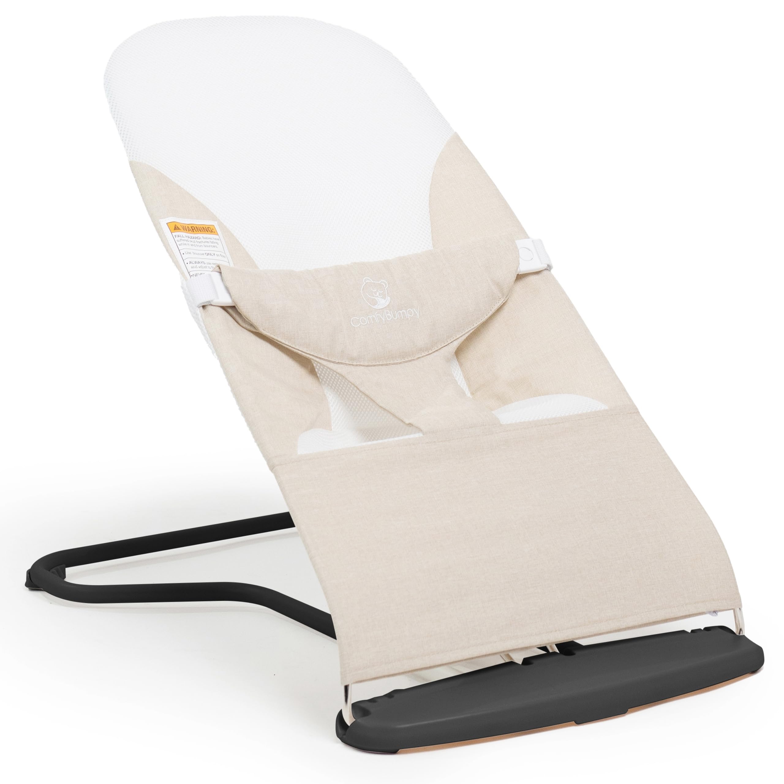 ComfyBumpy Ergonomic Baby Bouncer Seat - Safe, Portable Bouncing Chair with Adjustable Height Positions - Infant Bouncy Seat Perfect for Newborn Babies (Oatmeal)