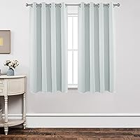 Vista 21 de Joydeco - Juego de 2 paneles de cortinas opacas de 63 pulgadas, 2 cortinas largas con aislamiento térmico burg, cortinas de oscurecimiento