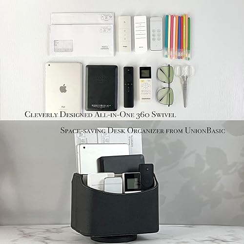 Miniatura 5 de UnionBasic organizador de controlador y control remoto, rotatorio en 360 grados, con diseño de cocodrilo en piel de poliuretano, soporte de