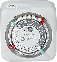 Intermatic TN111K 15-Amp Indoor Plug-in Timer: 24-Hour Mechanical Control, Easy Override for Lights & Appliances