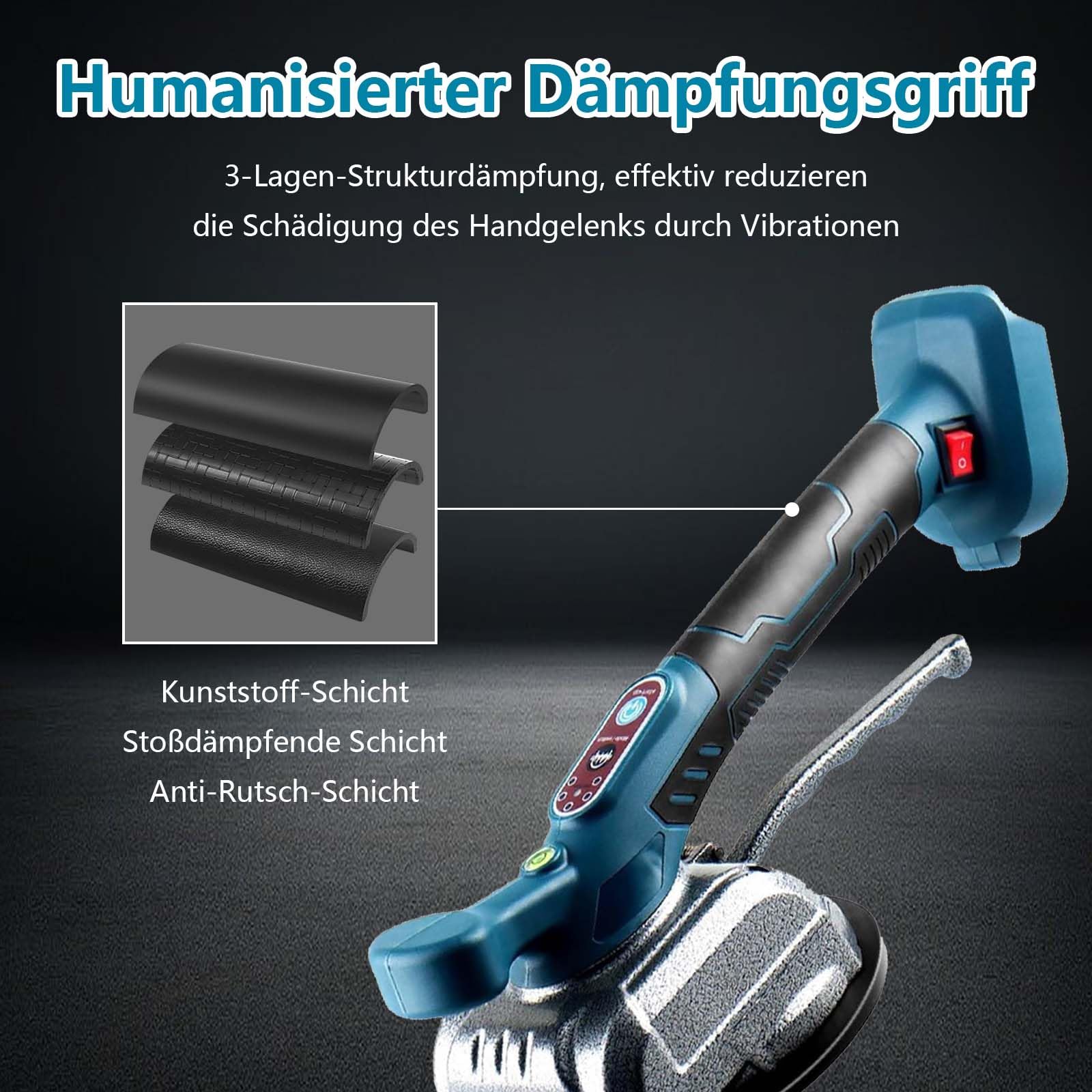 Maquina Vibratoria para Azulejos 21 V, Maquina Vibrador de Azulejos compatible with Makita 18v Batería,5 Velocidades Ajustables con Ventosa de 120mm Adsorción Máxima 100 Kg para Azulejos de 0.3-1m