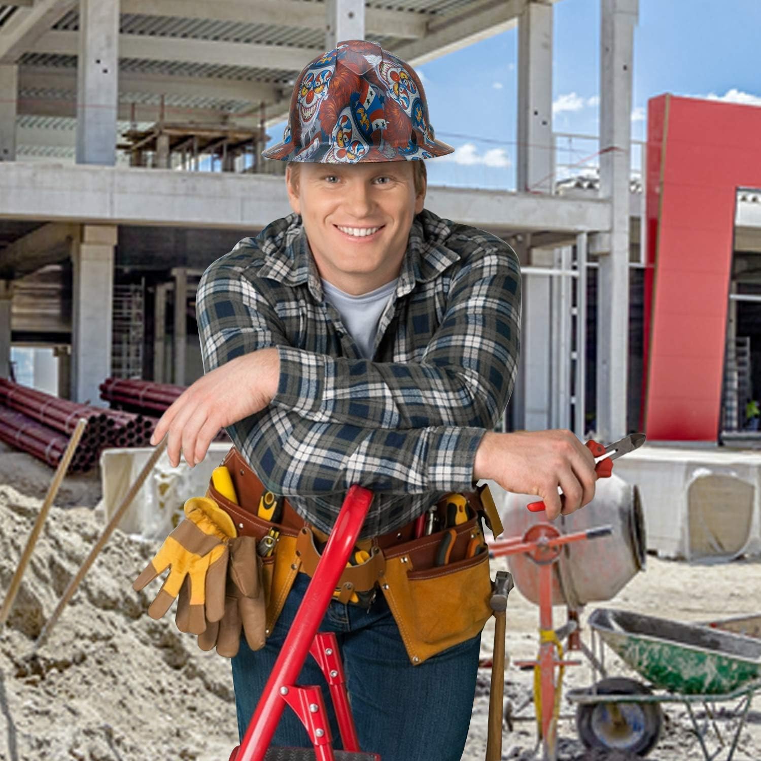 Free Shipping 🛒 ACERPAL Full Brim Hard Hat Osha Construction Work Approved Safety Helmet, Three Ring Nightmare, Constitutional And Patriotic Custom Design Hard Hats Men And Woman,4 Point Adjustable Ratchet Suspension