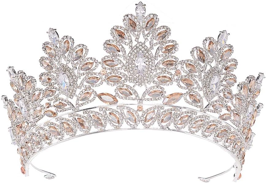 S SNUOYRhinestone Crystal Queen Crown Bridal Wedding Tiaras and Crowns for Women Pageant Costume Princess Tiara