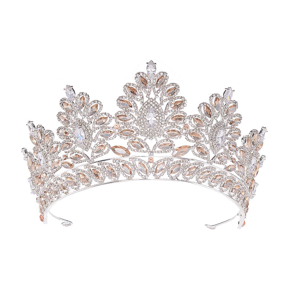 S SNUOYRhinestone Crystal Queen Crown Bridal Wedding Tiaras and Crowns for Women Pageant Costume Princess Tiara