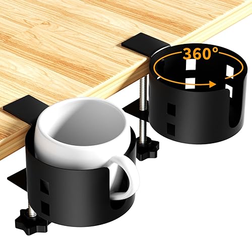 Miniatura 7 de OOKUU - Soporte para tazas de escritorio más profundo, antiderrames para escritorio o mesa, resistente y duradero, fácil de instalar, suficiente