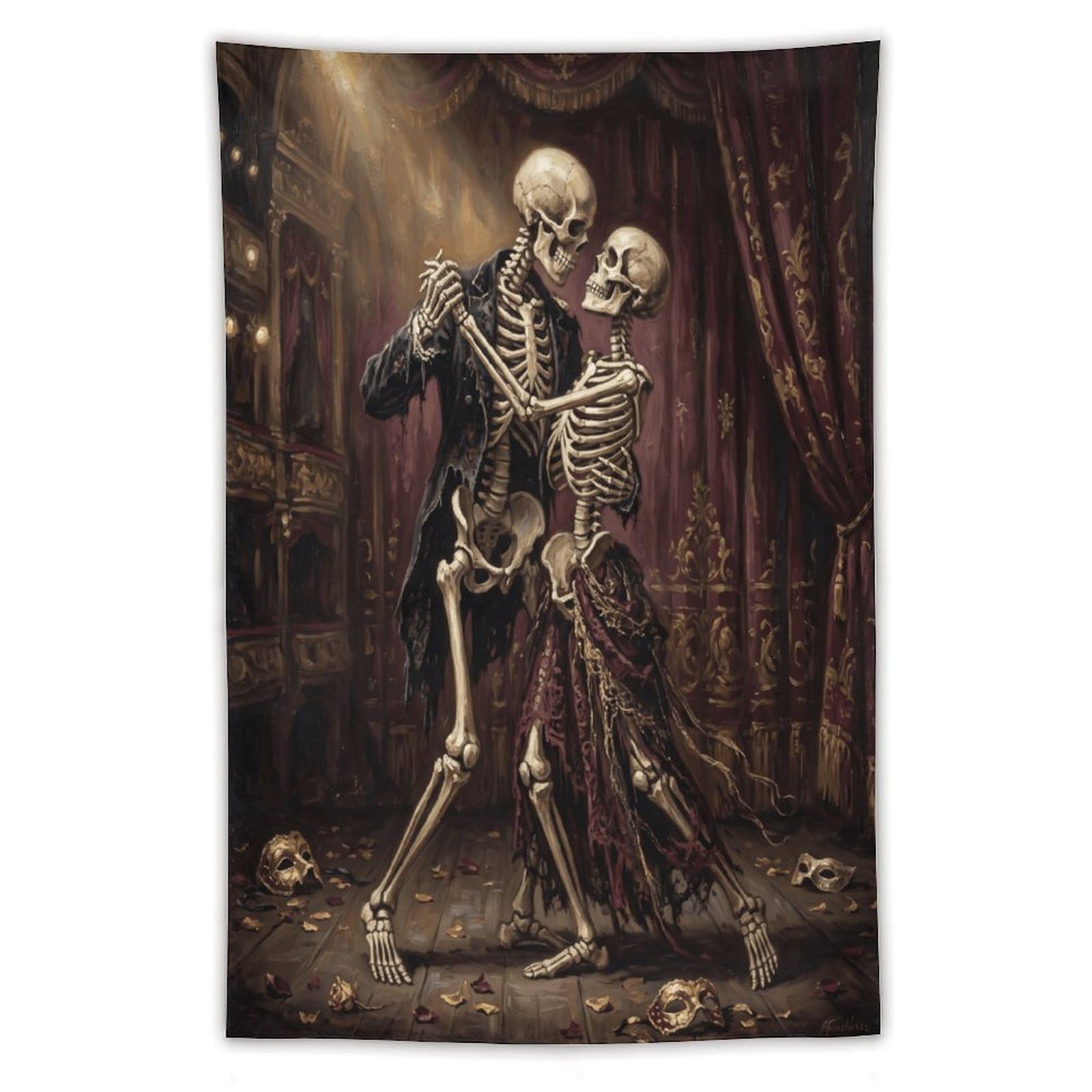H3B8U2Y5 Dancing Skeleton Couple Ballroom Wall Tapestry, Bedroom
