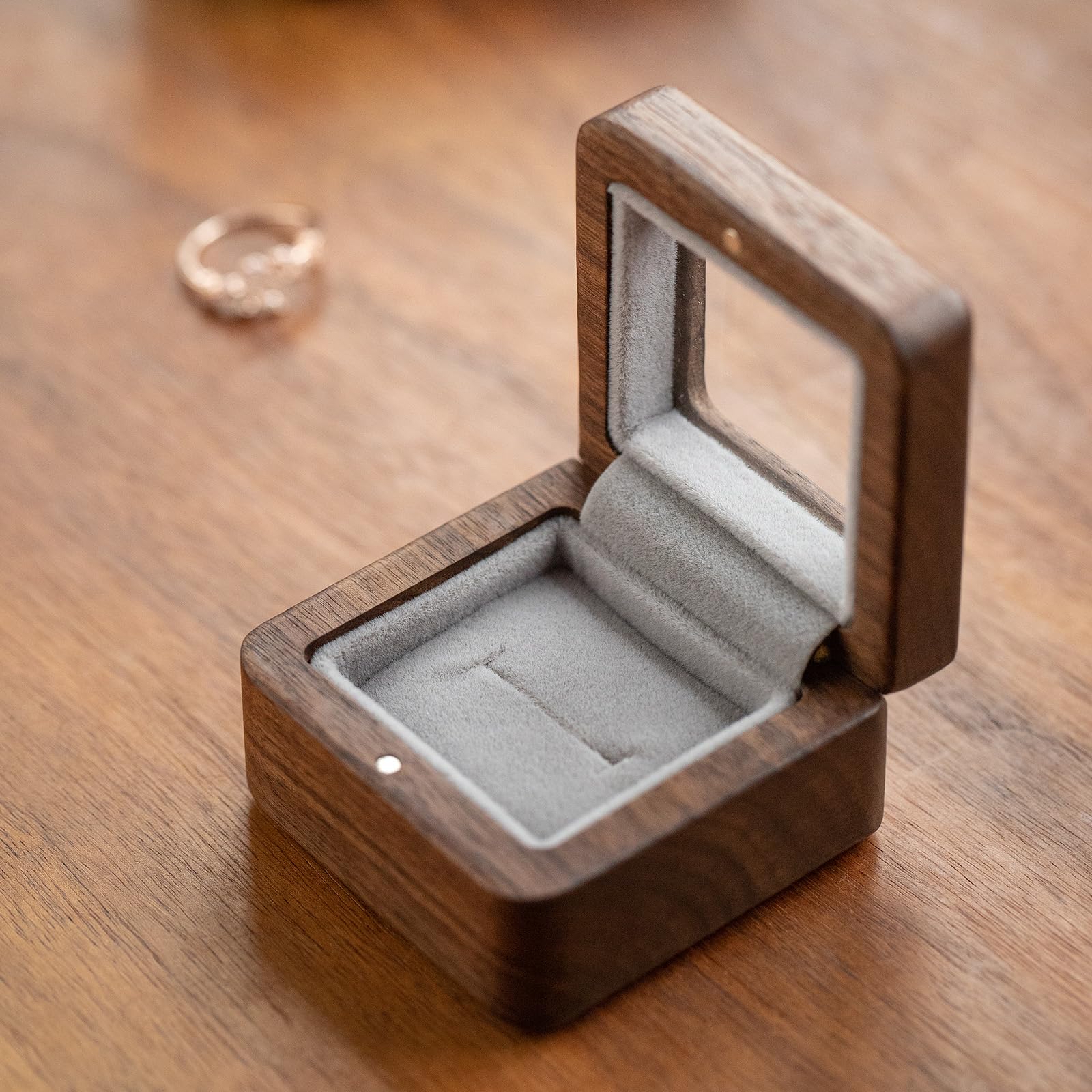 Slim Ring Case Slim Proposal Box Rotating Engagement Ring Box