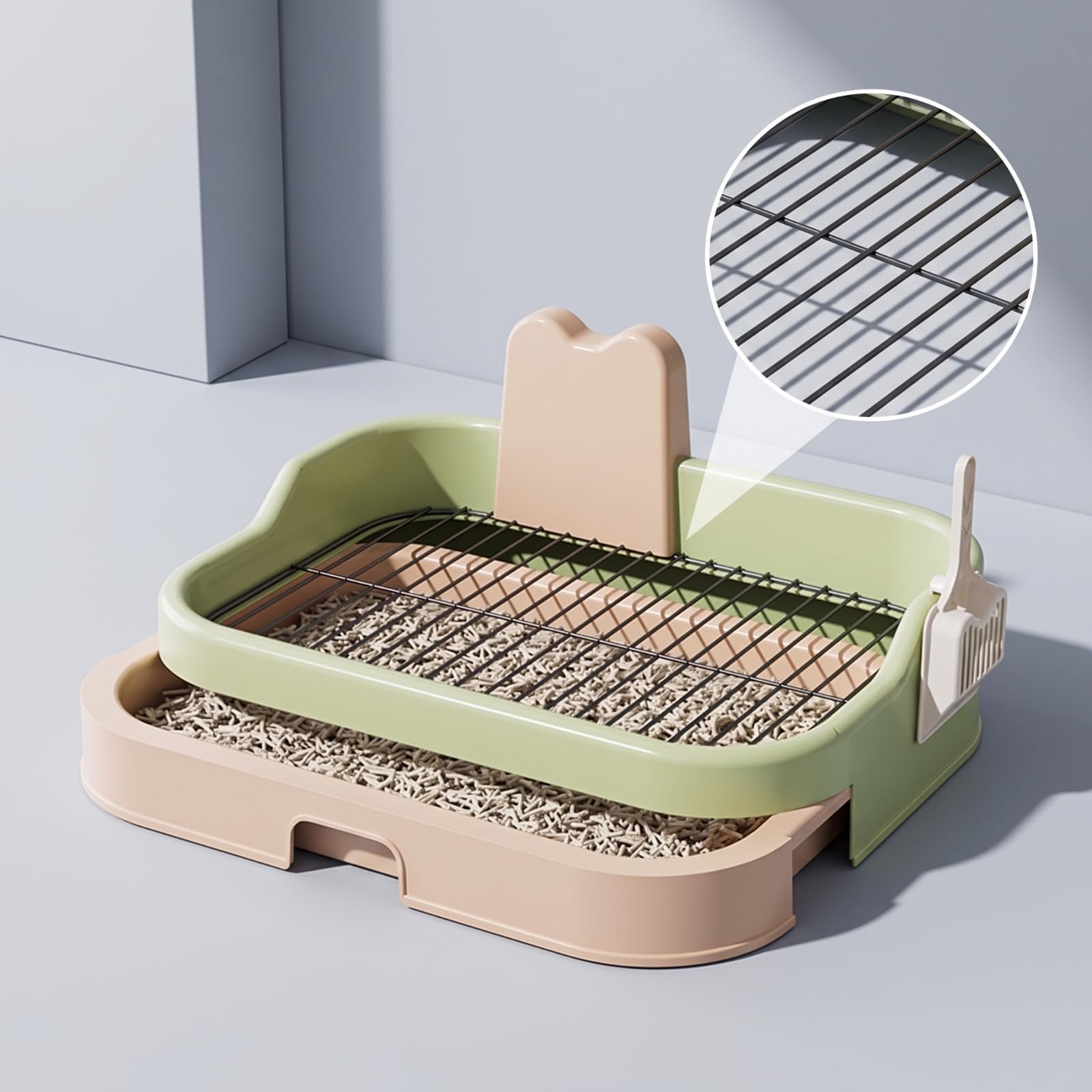 Jiuvaso Vassoio Igienico per Cani Paraspruzzi Toilette per Cani con Cassetto, Pratico, Casa,