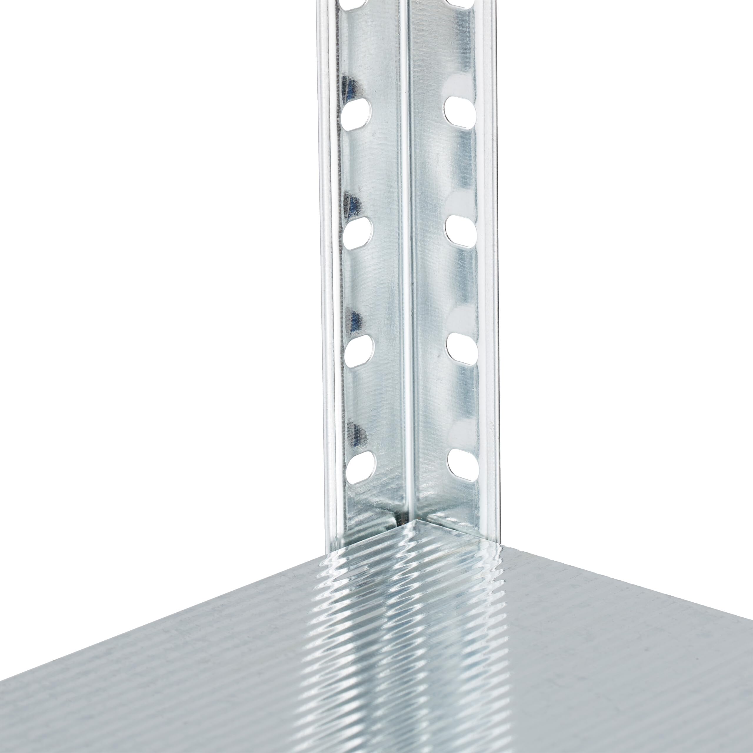 Relaxdays Scaffale in Acciaio Zincato, 150x75x30 cm, con 4 Ripiani ad Alta Portata 160 kg, per Garage e Cantina, Argento