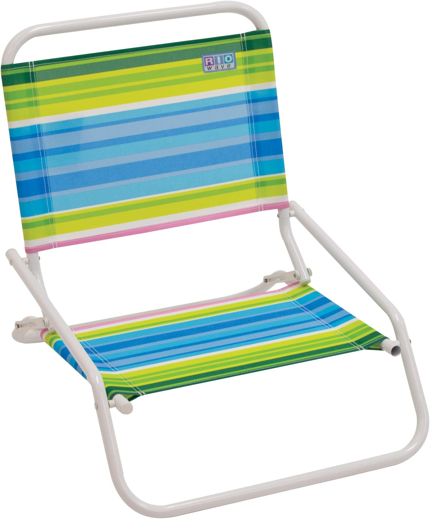 RIO beach Wave 1-Position Beach Folding Sand Chair - Beach Club Stripes