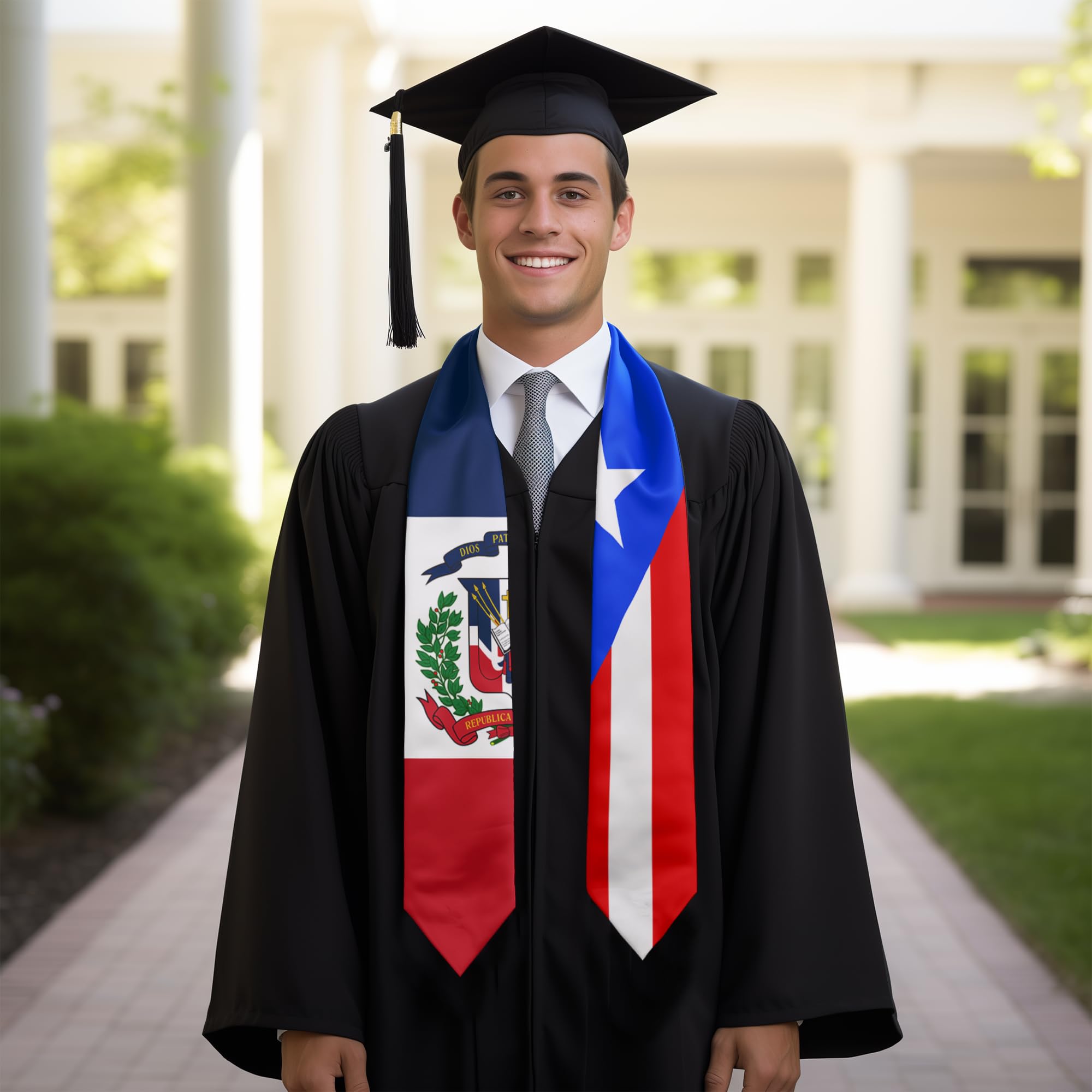 Civilos Custom Stole Graduation Personalized 2024 Flag Graduation Sash Honor Stole for Graduation Students, 72”