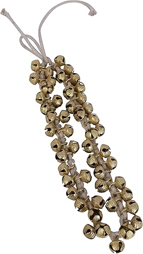 Miniatura 4 de Kathak Ghungroo - Par de 16 campanas grandes atadas con cordón de algodón para tobillera, instrumento musical de la India, accesorios de baile