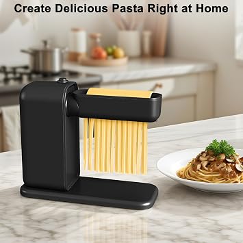 Electric Pasta Maker, Roller & 2 Cutters Pasta Maker Machine, Black