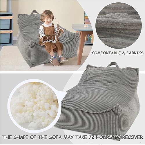 Miniatura 5 de Puf para adultosniños, silla de lectura con relleno de memoria de esponja, con funda extraíble y lavable a máquina, para sala de estardormitorio