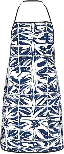 Miniatura 8 de Unisex Apron With Pocket, Blue Polynesian Maori Tribal Chef Apron For Cooking, Bbq & Crafts, Spillproof Kitchen Protection Bib With Large Utility